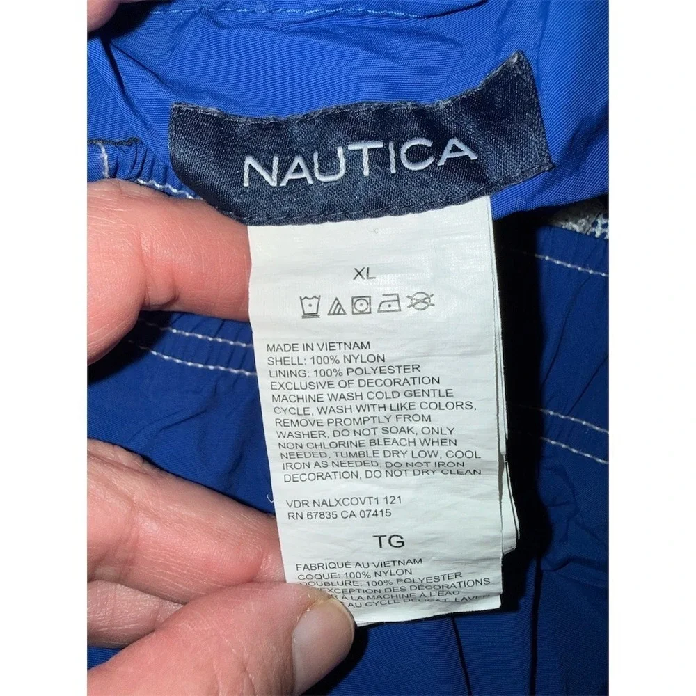 Nautica Men's Swim Trunks Board Shorts‎ Blue Drawstring Mesh XL resort vacation